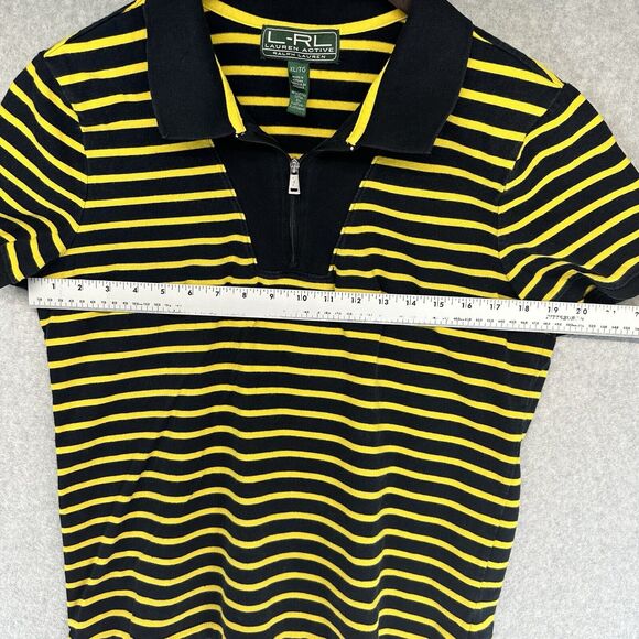 Vintage L-RL Lauren Active Ralph Lauren Womens XL Striped Polo Multicolor - Picture 3 of 11